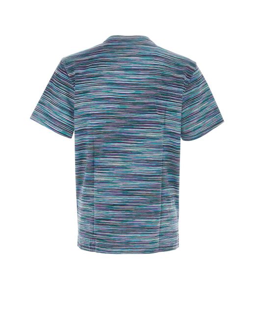 T-shirt in cotone ricamato di Missoni in Blue da Uomo