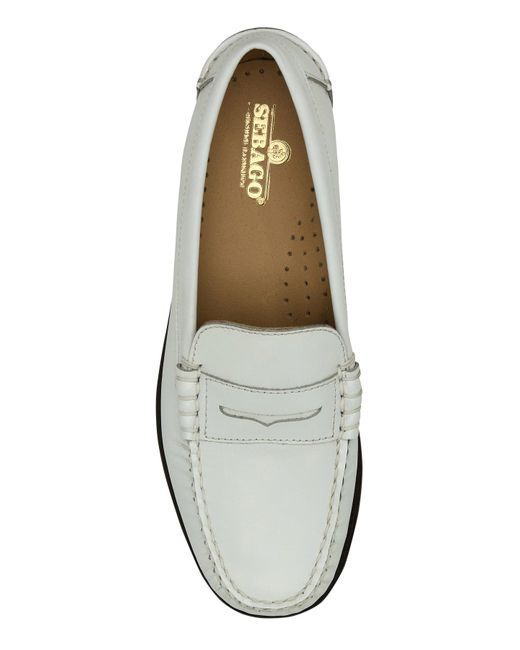 Sebago White Leather Danielle Pop Loafers