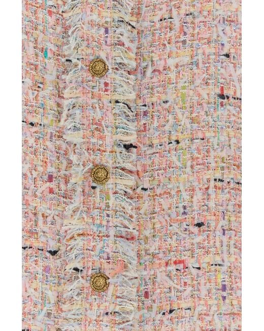 Balmain Pink Multicolor Tweed Shirt