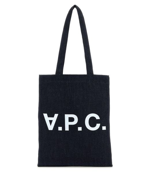 Borsa shopping Laure in denim di A.P.C. in Black da Uomo