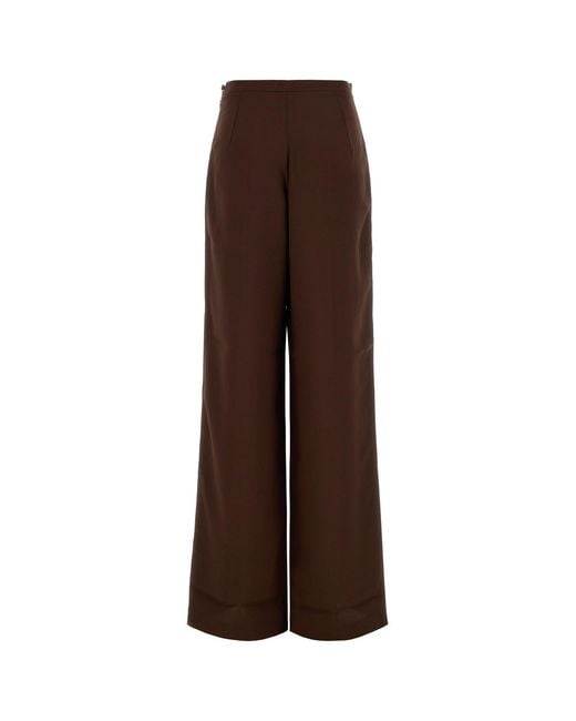 Taller Marmo Brown Chocolate Crepe Wide-leg Marlene Pant
