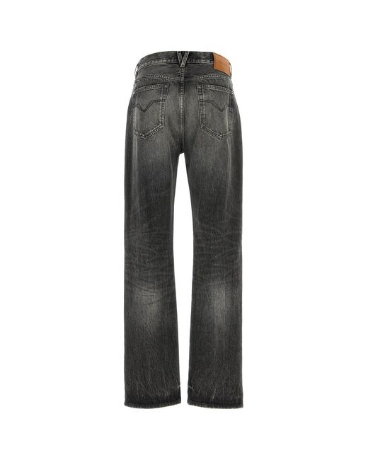 Versace Gray Black Denim Jeans for men