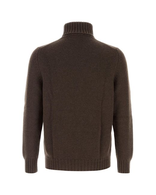 Fedeli Brown Cashmere Sweater for men