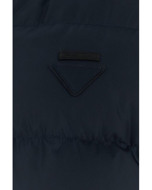 Piumino in Re-Nylon blu navy di Prada in Blue da Uomo