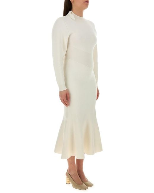 Givenchy White Ivory Stretch Wool Blend Dress