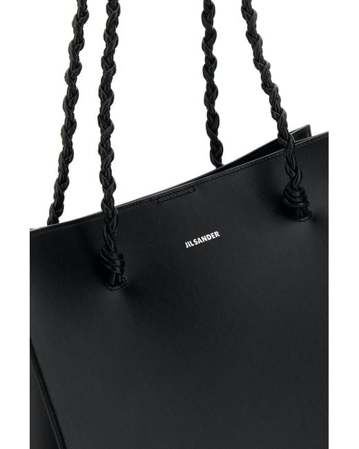 Jil Sander Black Leather Tangle Shopping Bag for men