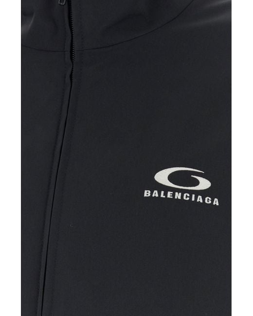 Balenciaga Black Stretch Polyester Oversize Jacket for men