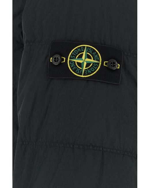 Stone Island Black Nylon Down Jacket for men