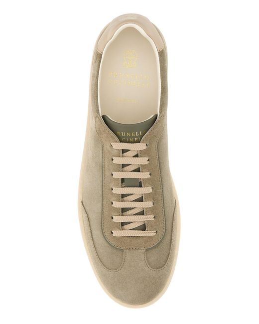 Brunello Cucinelli Multicolor Dove Grey Suede Sneakers for men