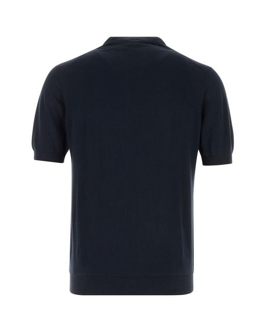 Fedeli Black Navy Blue Cotton Sweater for men