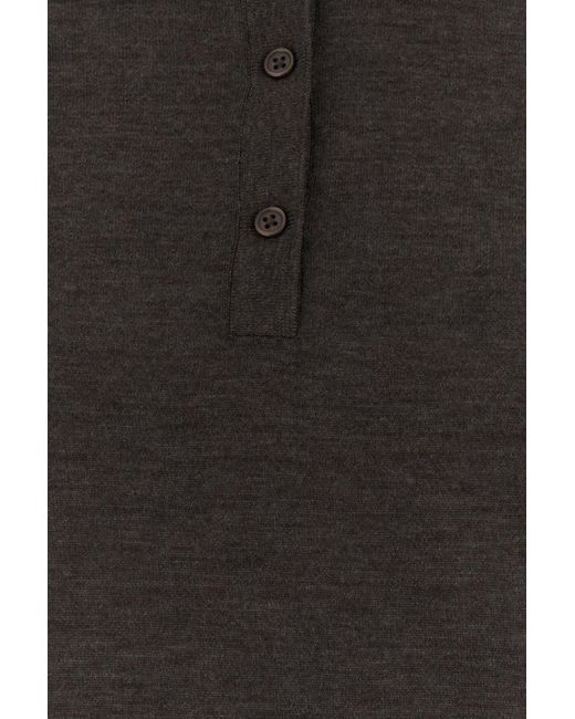 Loulou de Saison Black Dark Brown Cashmere Migo Polo Shirt