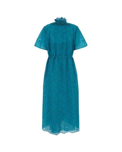 Valentino Garavani Blue Turquoise Lace Dress