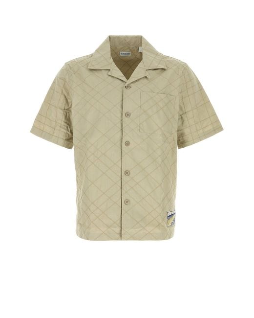 Burberry Green Khaki Cotton Shirt for men