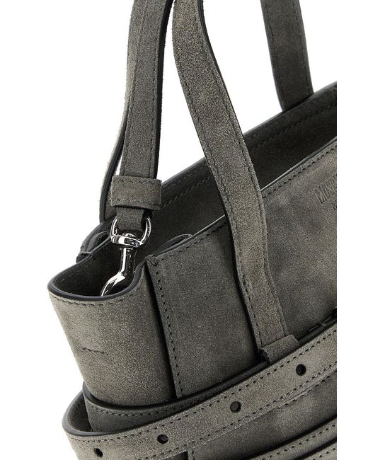 Moschino Black Suede Tie Me Handbag