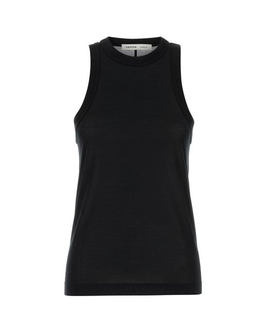 Carven Black Silk Tank Top