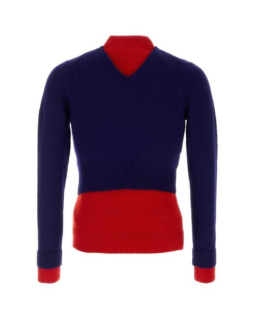 Jil Sander Blue Knitted Sweater for men