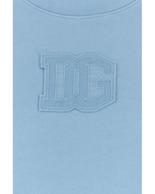 Dolce & Gabbana Blue Crew Neck Sweatshirt for men
