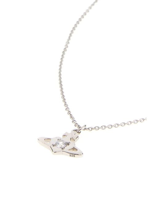 Vivienne Westwood White Silver Metal Noella Necklace