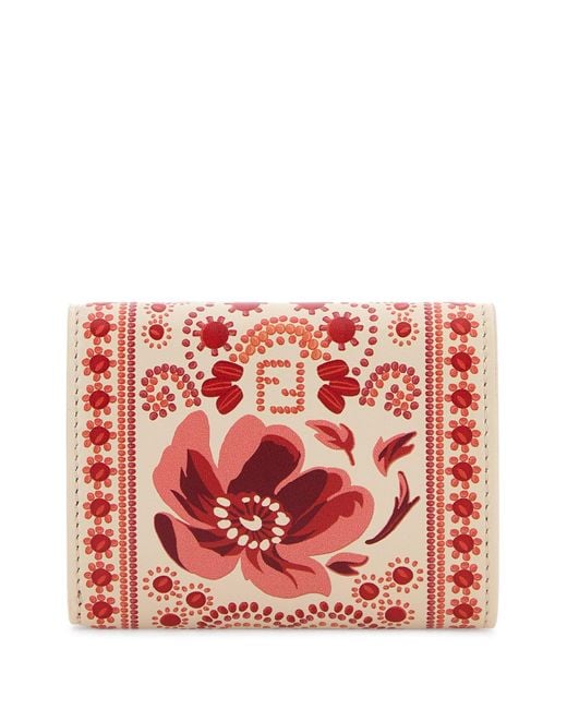 Portafoglio Baguette micro in pelle stampata di Fendi in Red