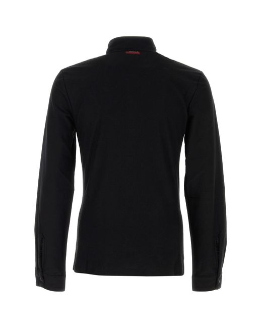 Camicia S-Sun-Plain in misto cotone stretch nero di DIESEL in Black da Uomo