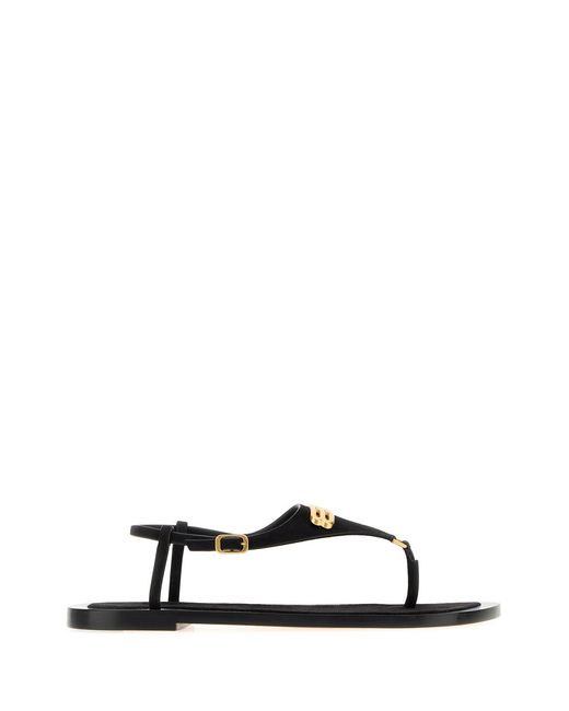 Balenciaga Multicolor Black Suede Riva Thong Sandals