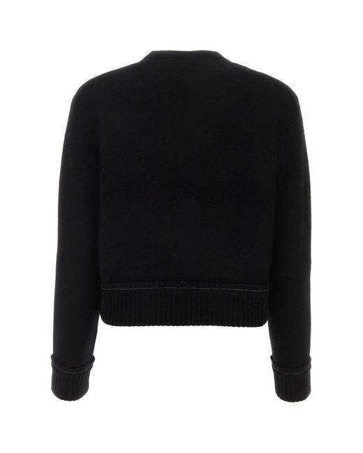 Sacai Black Cashmere Blend Cashmere Knit Cardigan