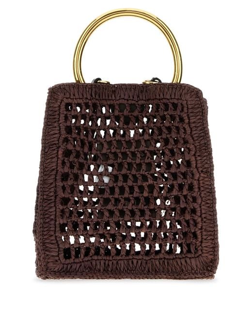 Chloé Black Grape Raffia Summer Banana Handbag
