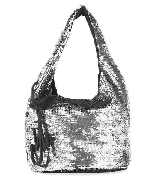 JW Anderson Leather Silver Sequins Mini Shopping Bag in Gray Lyst