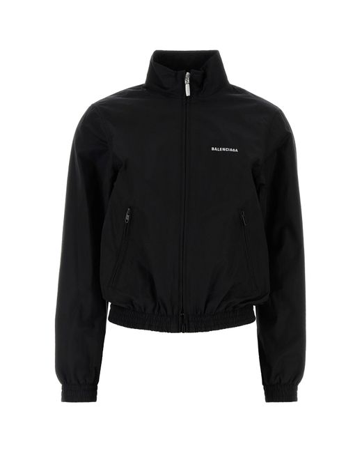 Giacca a vento nera in cotone e nylon di Balenciaga in Black