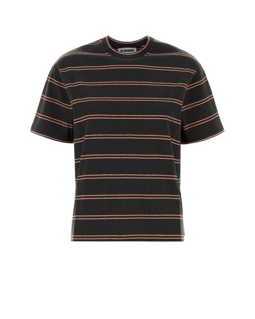 Jil Sander Black T-Shirt Cn Ss Emb
