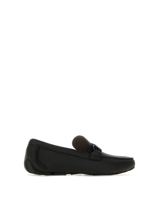 Mocassini Front in pelle nera di Ferragamo in Black da Uomo