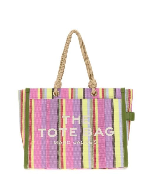 Marc Jacobs Pink Embroidered Canvas Large The Tote Bag Shopping Bag