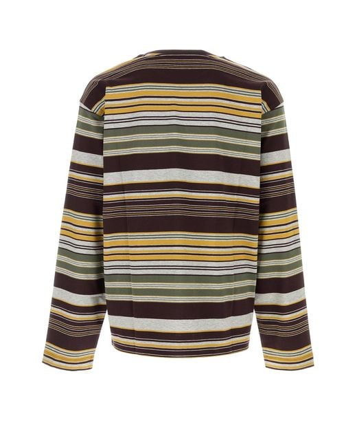 Dries Van Noten Multicolor Embroidered Cotton Oversize Hember T-Shirt for men