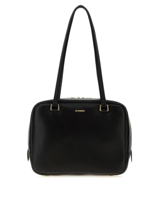 Jil Sander Black Nappa Leather Medium Vision Handbag