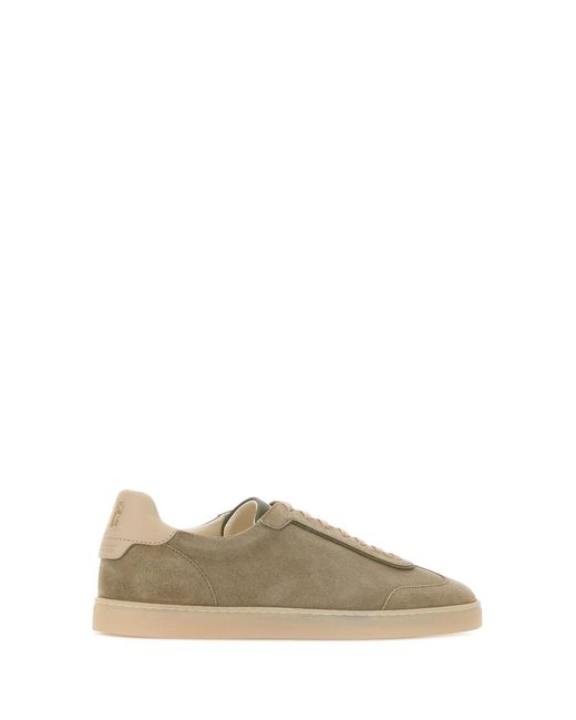 Brunello Cucinelli Multicolor Dove Grey Suede Sneakers for men