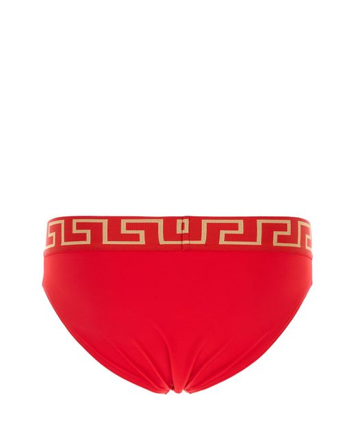 Costume Da Bagno Greca Border di Versace in Red da Uomo