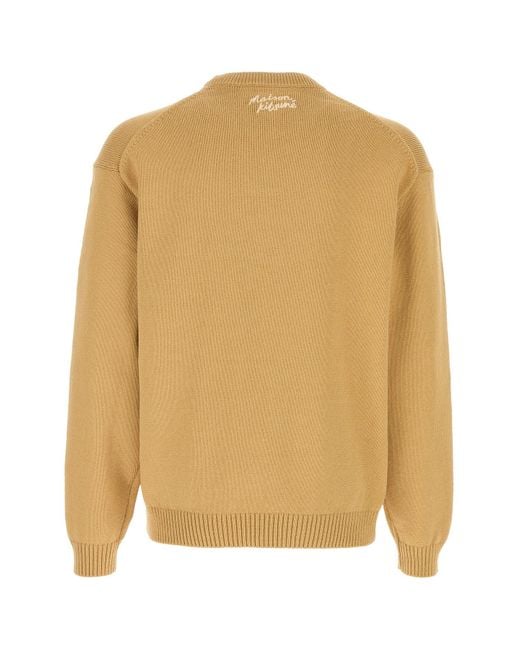 Maison Kitsuné Natural Ochre Cotton Blend Sweater for men