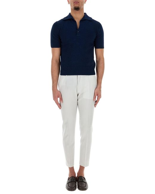 Dolce & Gabbana Blue Solid Shirt Collar Polo for men