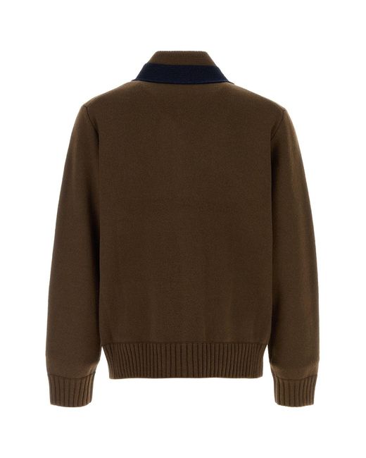 Sacai Brown Wool Cardigan for men