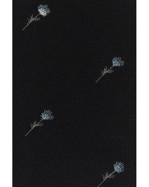 Rier Black Embroidered Wool Mini Skirt