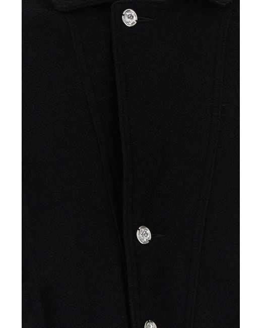 Alessandra Rich Black Boucle Oversize Bomber Jacket