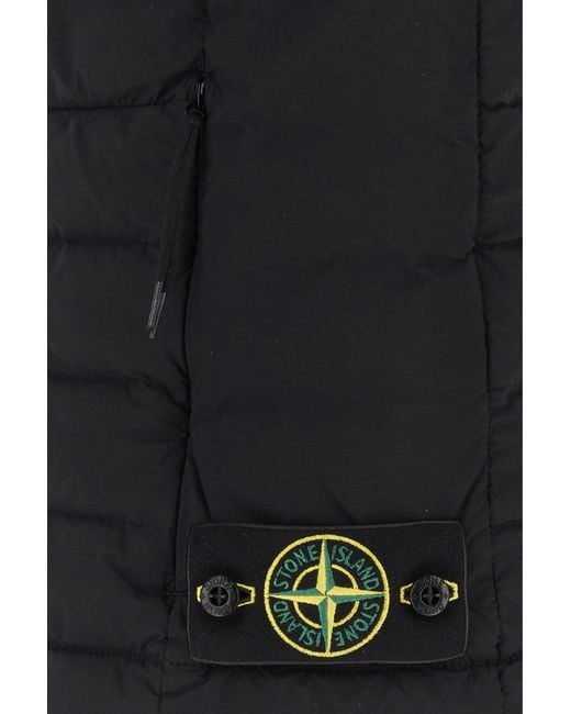 Stone Island Black Stretch Nylon Down Jacket for men