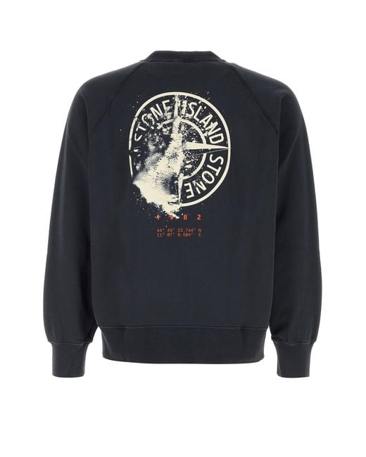 Stone Island Blue Cotton Sweatshirt for men