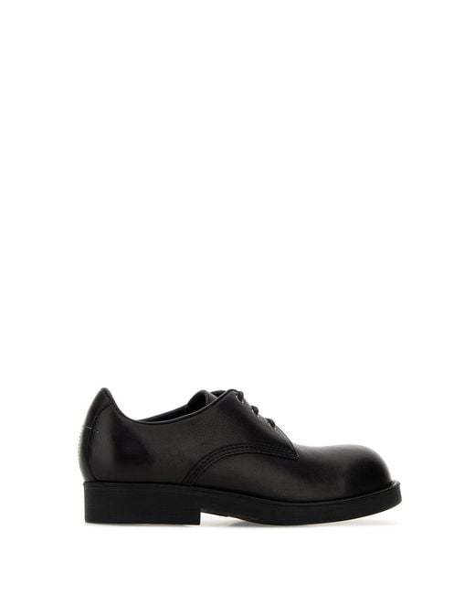MM6 by Maison Margiela Black Leather Lace-up Shoes for men