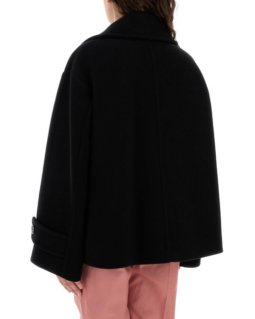 Chloé Black Oversized Wool Short Coat