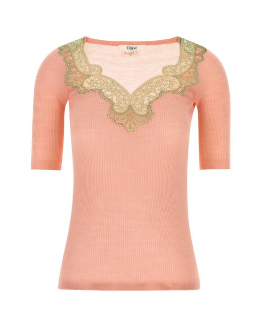 Chloé Pink Wool T-Shirt