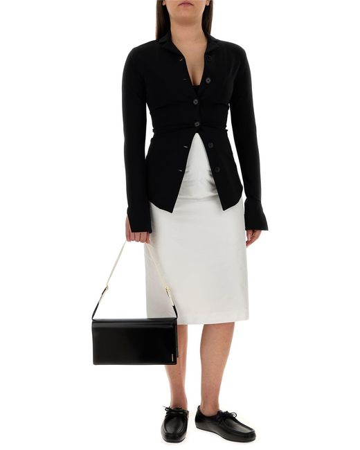Jil Sander White Faille Skirt