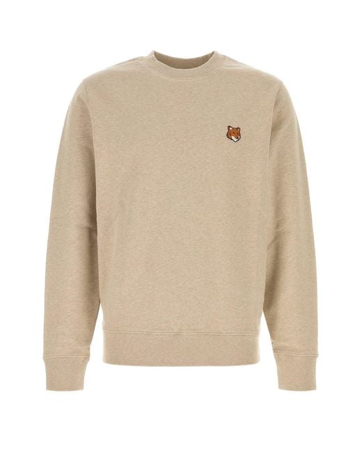 Maison Kitsuné Natural Sand Cotton Sweatshirt for men