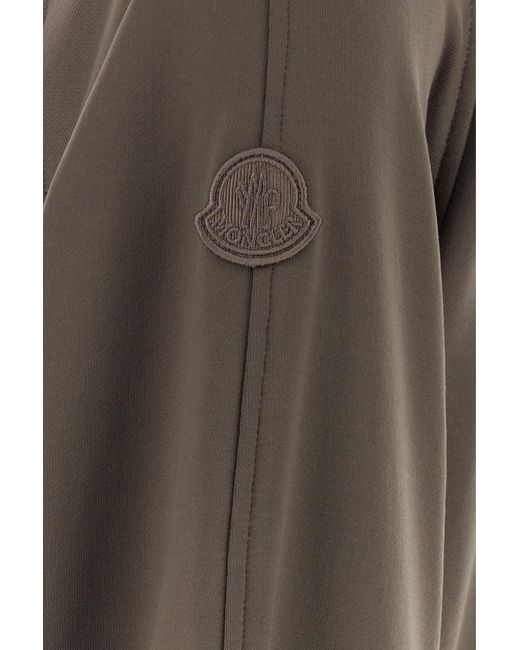 Moncler Brown Mud Stretch Jersey Sweatshirt
