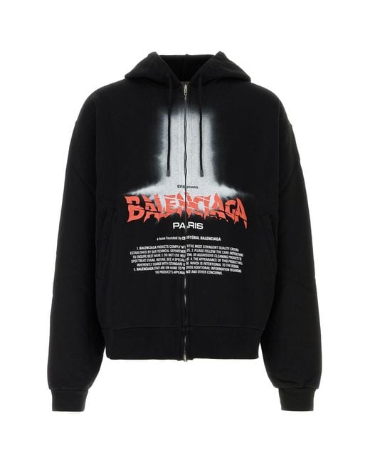 Balenciaga Black Cotton Sweatshirt for men